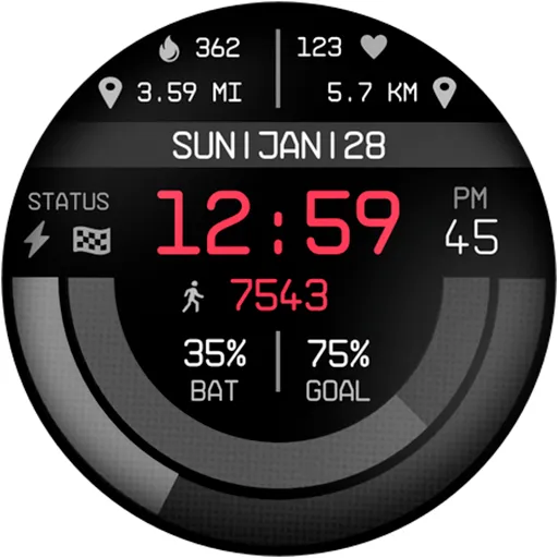 Digital Watch Face Pro Black screenshot 14