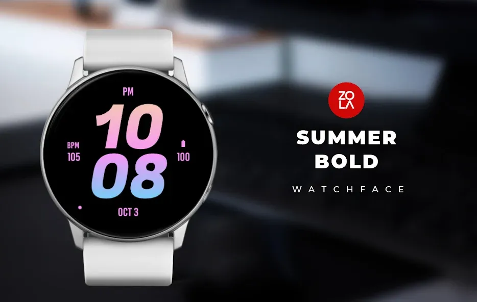 Summer Bold Watch Face screenshot 1