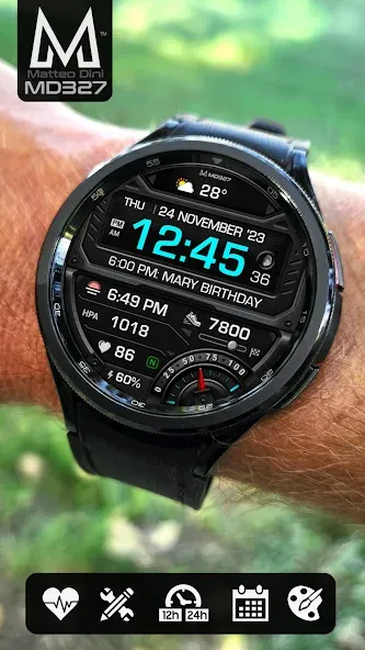 MD327 Digital Watch Face screenshot 2