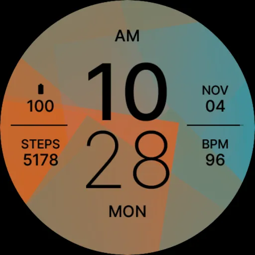 Blue Orange Fit Watch Face screenshot 4