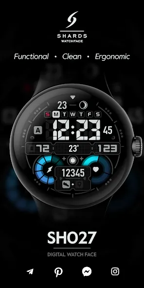 SH027 Watch Face, WearOS watch screenshot 1