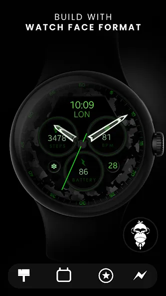 Dream 34 dark analog watchface screenshot 4