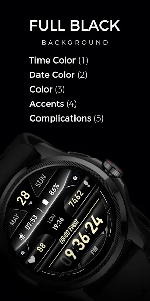 Digital Watch Face - RE03 screenshot 3