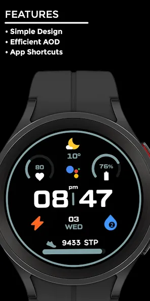 Night ver 16 - watch face screenshot 2