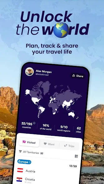 Skratch: Travel Map & eSIM screenshot 1