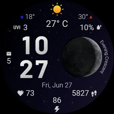 Moon & Weather watchface screenshot 10