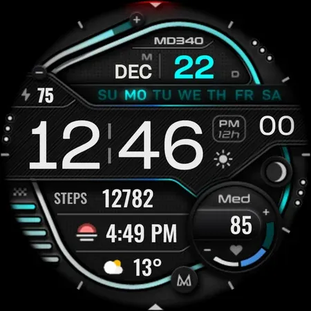 MD340 Digital watch face screenshot 9