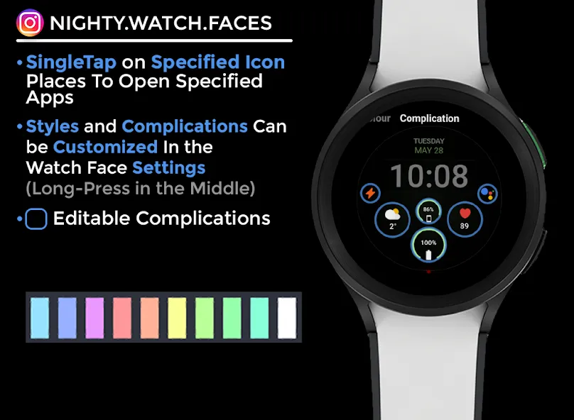 Night 61 - watch face screenshot 6