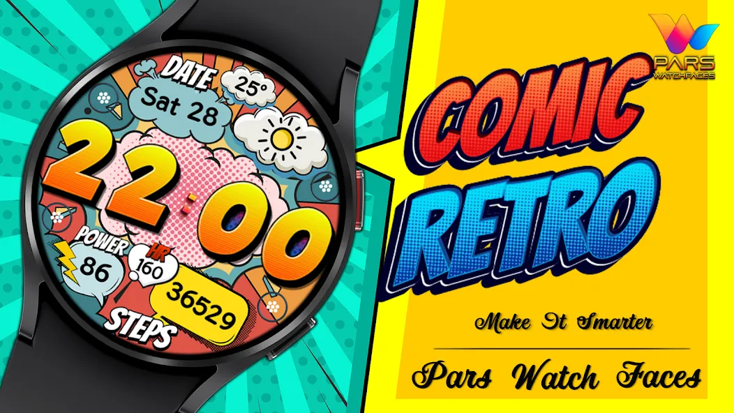 Comic Retro Digital Watch Face screenshot 5