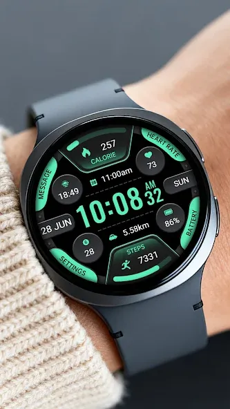 Ink Green Arc Data ZKin Watch screenshot 8