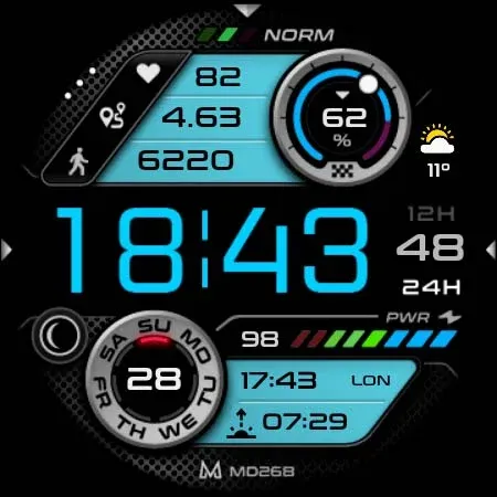 MD268 Digital watch face screenshot 13