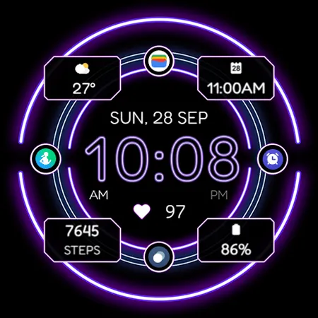 TVV Neon Watch Face screenshot 8