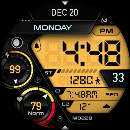 MD228 Digital watch face screenshot 11