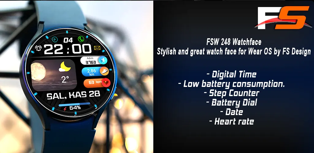 FSW248 digital Watchface screenshot 1