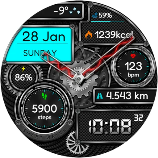 Hybrid TUNUK URX44 Watch face screenshot 22