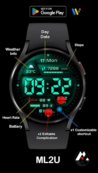 ML2U 229 Watch Face screenshot 2