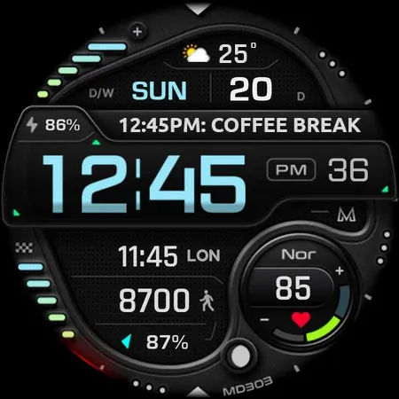 MD303 Digital watch face screenshot 10