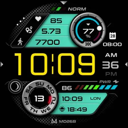 MD268 Digital watch face screenshot 9