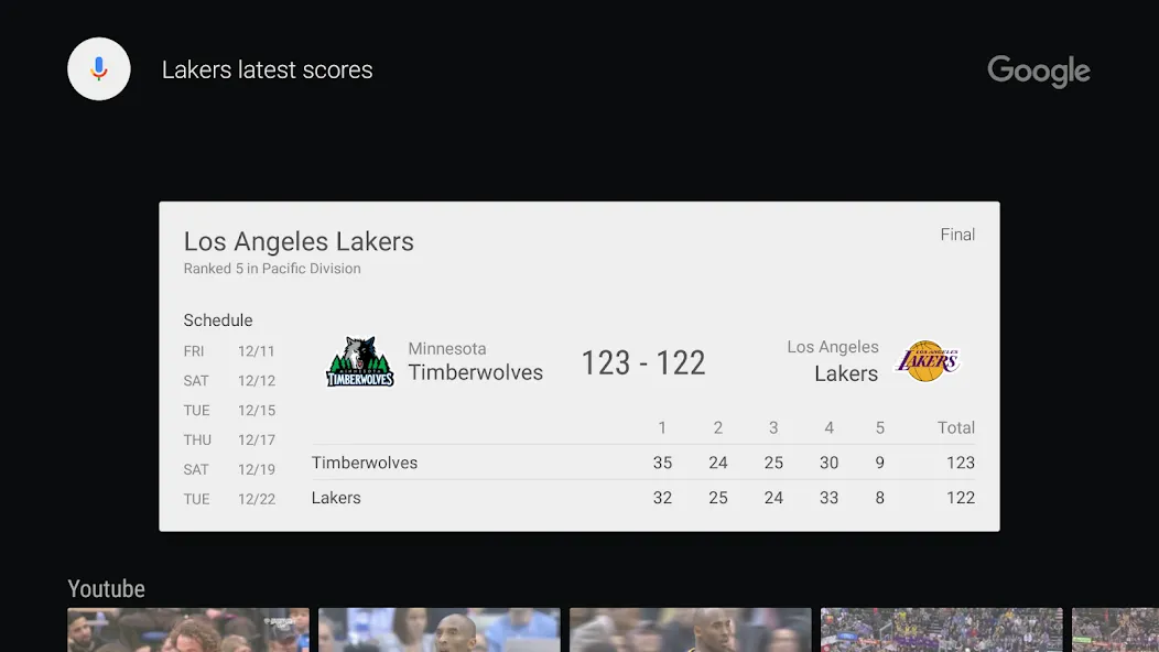 Google app for Android TV screenshot 5