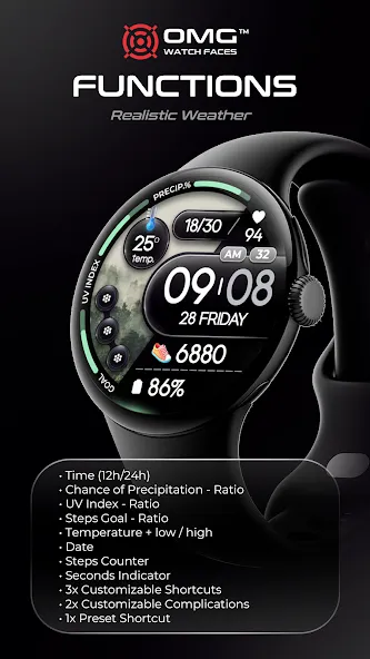 OMG 354 Weather Watch Face screenshot 2