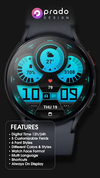 PRADO 84 Digital Watch Face screenshot 3