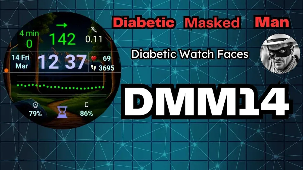 DMM14 Diabetic Watch Face screenshot 1