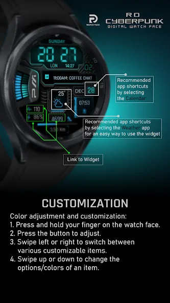 Cyberpunk Neon Watch Face screenshot 3