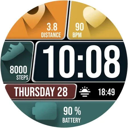 Colorful Tiles 2 - Watch face screenshot 9