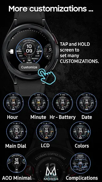 MD334 Digital watch face screenshot 7