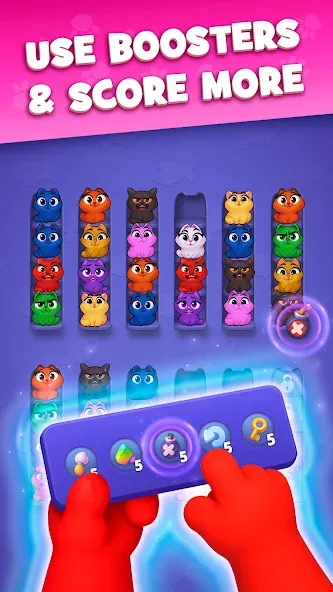 Kitty Sort: Twisted Tails screenshot 2