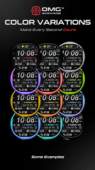 Colorful Watch Face - OMG 22 screenshot 7