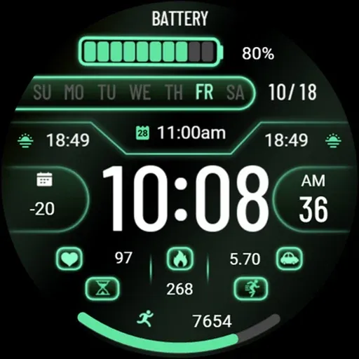 Gradient Green Light ZKinWatch screenshot 8
