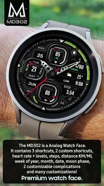 MD302 Analog watch face screenshot 2