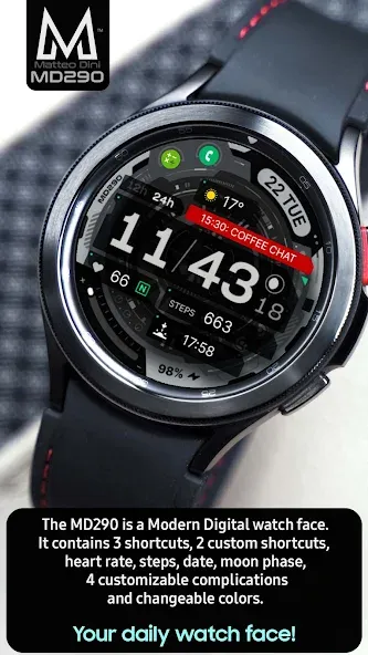 MD290 Digital watch face screenshot 2