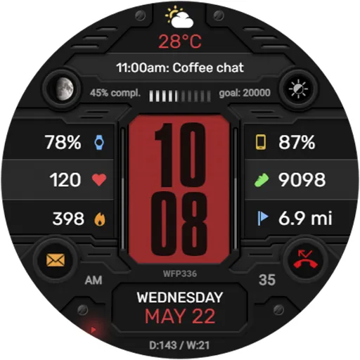 WFP 336 Digital watch face screenshot 43