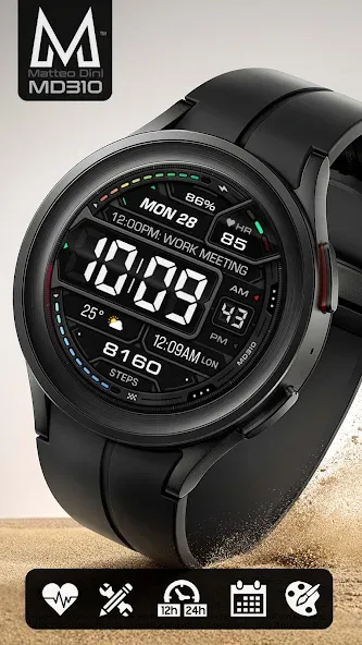 MD310 Digital watch face screenshot 1