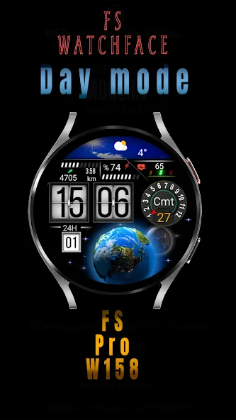 moon&earth themed watchface screenshot 6