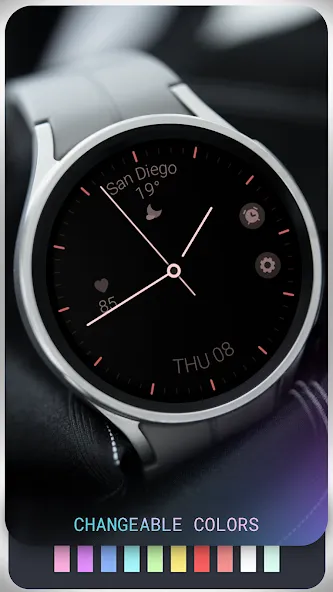 Minimal black v23 watch face screenshot 4