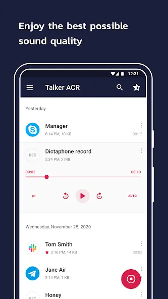 통화 녹음기 - Talker ACR screenshot 1