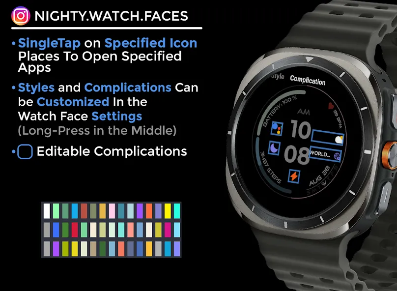 Night ver 27 - watch face screenshot 6