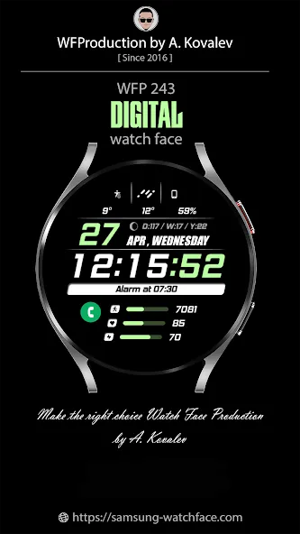 WFP 243 Sporty watch face screenshot 1