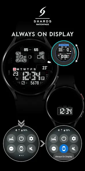 SH037 Watch Face, WearOS watch screenshot 8