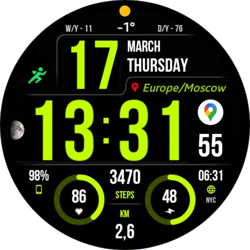 WFP 241 Digital watch face screenshot 40