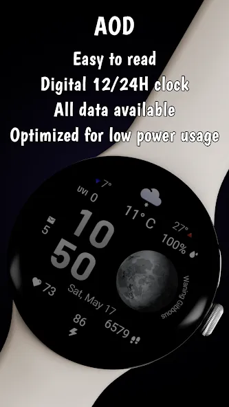 Moon & Weather watchface screenshot 6