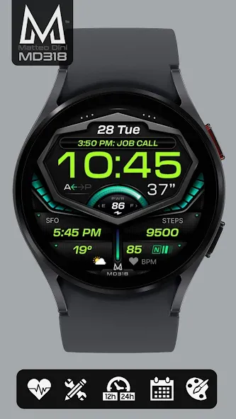 MD318 3D Digital Watch Face screenshot 4