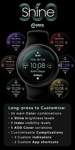 Shine 360 - digital watch face screenshot 3