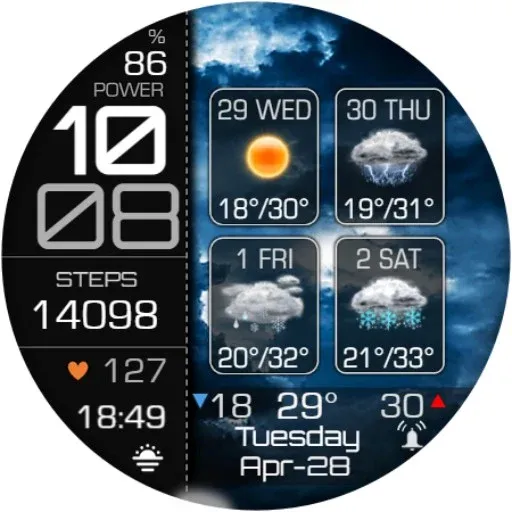 Weather 4 Days Digital Wear OS screenshot 18