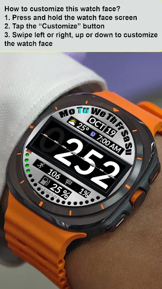 NTV520 - Digital watch face screenshot 1