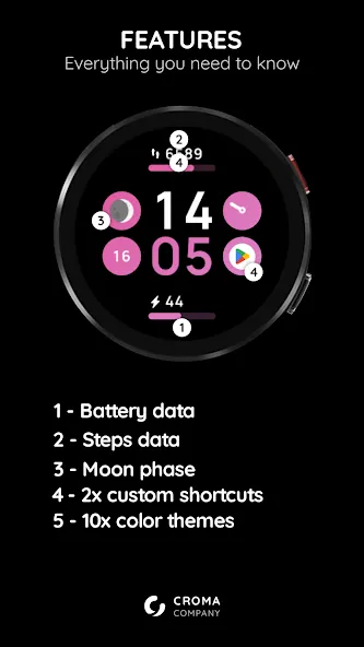 Moonlight Watch Face Wear OS screenshot 2