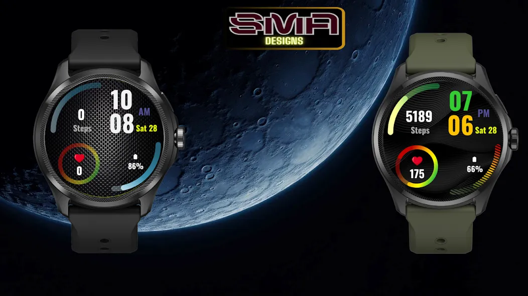Dark Jet Black WatchFace SAM 1 screenshot 5